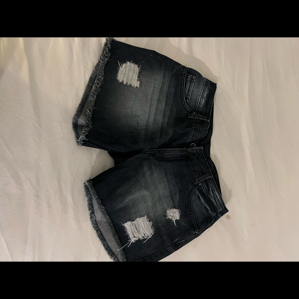 Blue grey jean shorts
